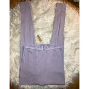 Skims size 3X  lace pointelle logo leggings NWT lavender purple lace trim